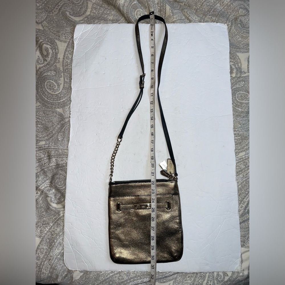 COACH F36502 Swagger Metallic Gold Pebble Leather Crossbody Swingpack Purse- O/S - Picture 7 of 13